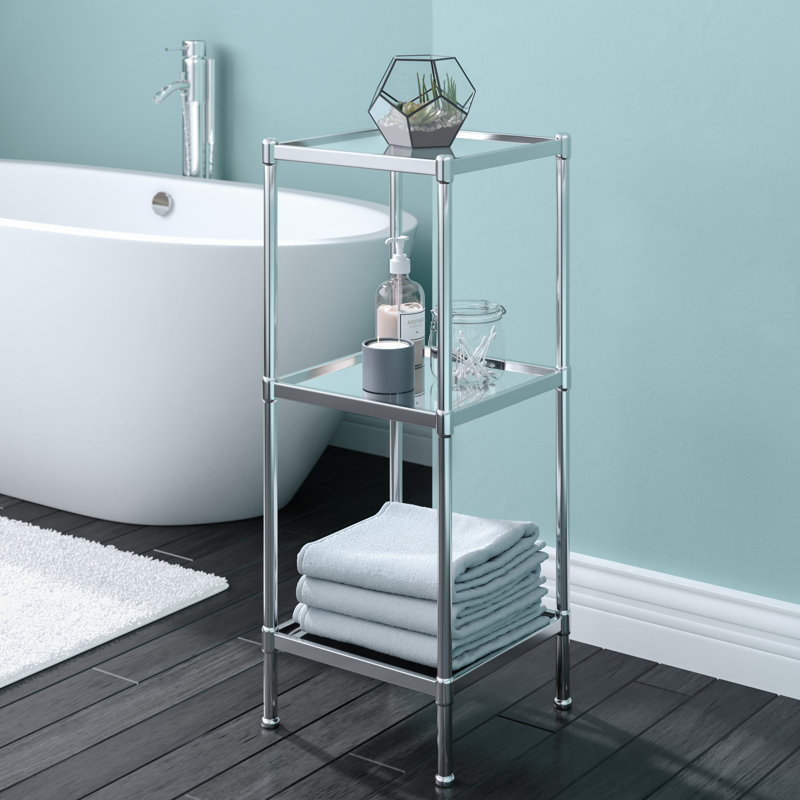 Rebrilliant Glacier 13.25" W x 33.75" H Bathroom Shelf & Reviews Wayfair